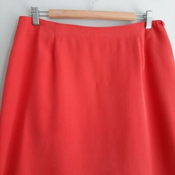 JONES NEW YORK 100% Silk Light Mini Skirt Red Sz M - Picture 3 of 9